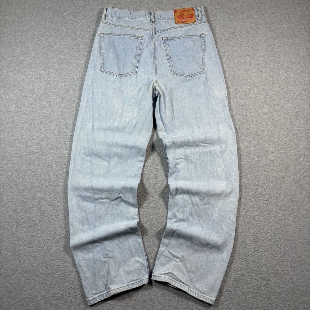 Jaded London Skate Fit Jeans Mens 30x32 Light Wash Blue Baggy Skater Denim Pants